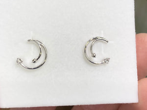 Silver Diamond Swirl Earrings