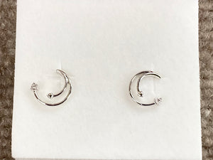 Silver Diamond Swirl Earrings
