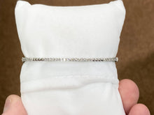 Cargar imagen en el visor de la galería, Silver Beaded Half Carat Diamond Bangle Bracelet