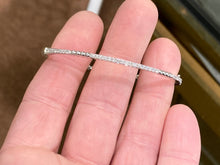 Cargar imagen en el visor de la galería, Silver Beaded Half Carat Diamond Bangle Bracelet