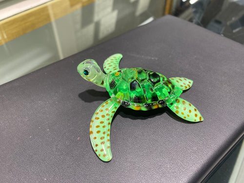 Green Sea Turtle Glass Figurine