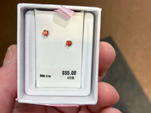 Load image into Gallery viewer, Synthetic Orange Sapphire Silver Baby Earrings