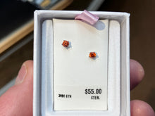 Load image into Gallery viewer, Synthetic Orange Sapphire Silver Baby Earrings