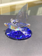 Charger l&#39;image dans la galerie, Sail Boat Teddy Bear Crystal Figurine