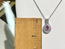 Cargar imagen en el visor de la galería, Pink Sapphire And Diamond White Gold Necklace