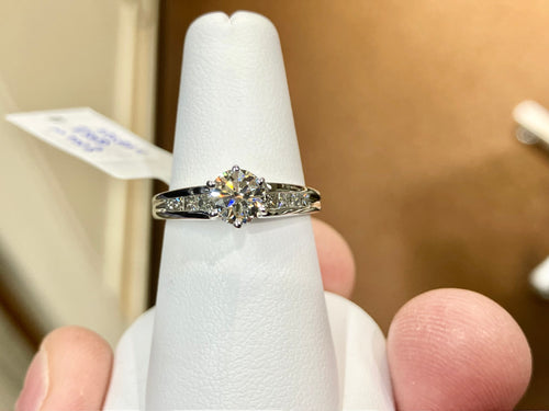 Natural Diamond Engagement Ring White Gold