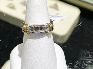 Natural Baguette Diamond Ring 18 K