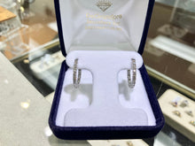 Laden Sie das Bild in den Galerie-Viewer, Inside Outside Diamond Hoop Earrings 1.08 Carats