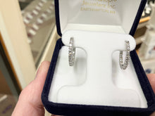 Laden Sie das Bild in den Galerie-Viewer, Inside Outside Diamond Hoop Earrings 1.08 Carats