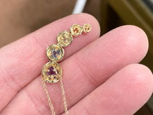 Cargar imagen en el visor de la galería, Multi Colored Stone Gold Pendant With Chain