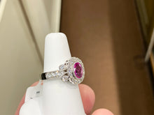 Charger l&#39;image dans la galerie, Pink Sapphire And Diamond White Gold Ring