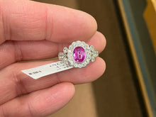 Charger l&#39;image dans la galerie, Pink Sapphire And Diamond White Gold Ring