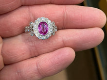 Cargar imagen en el visor de la galería, Pink Sapphire And Diamond White Gold Ring