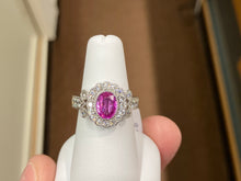 Cargar imagen en el visor de la galería, Pink Sapphire And Diamond White Gold Ring