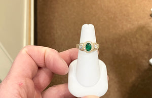 Emerald And Diamond Gold Ring