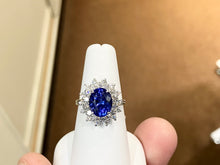 Load image into Gallery viewer, Tanzanite And Diamond White Gold Ring