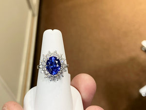 Tanzanite And Diamond White Gold Ring