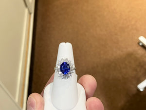 Tanzanite And Diamond White Gold Ring