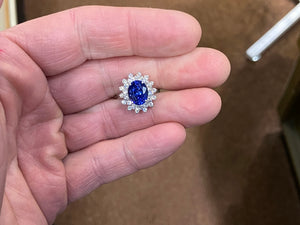 Tanzanite And Diamond White Gold Ring