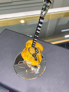 Acoustic Guitar Glass Figurine