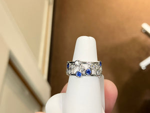 Sapphire And Diamond White Gold Ring