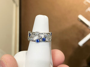 Sapphire And Diamond White Gold Ring