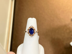 Sapphire And Diamond Rose Gold Ring