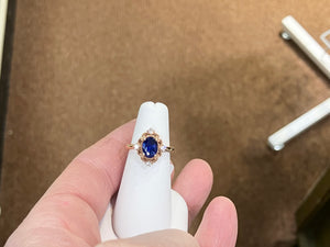 Sapphire And Diamond Rose Gold Ring