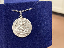 Load image into Gallery viewer, Saint Anthony Silver Pendant And 18 Inch Silver Chain Religious