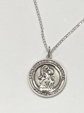 Cargar imagen en el visor de la galería, St. Gabriel The Archangel Silver Medal With 18 Inch Chain Religious