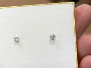 Half Carat Diamond Stud Earrings White Gold