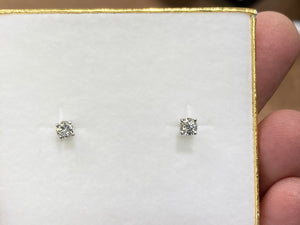 Half Carat Diamond Stud Earrings White Gold