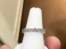 Cargar imagen en el visor de la galería, Natural Pink Sapphire And Diamond White Gold Ring