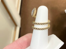 Load image into Gallery viewer, Gold Natural Diamond Snake Ring