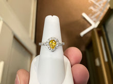 Load image into Gallery viewer, Natural Yellow Sapphire And Diamond White Gold Ring