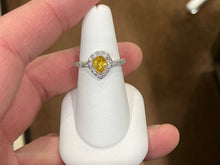 Cargar imagen en el visor de la galería, Natural Yellow Sapphire And Diamond White Gold Ring