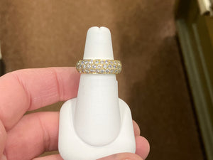 Natural Diamond Pave Set 18K Gold Ring