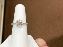 Load image into Gallery viewer, Diamond Halo Engagement Ring 14 K White Gold 0.64 Carats