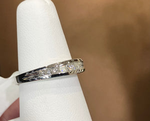 Natural Princess Cut Diamond White Gold Ring