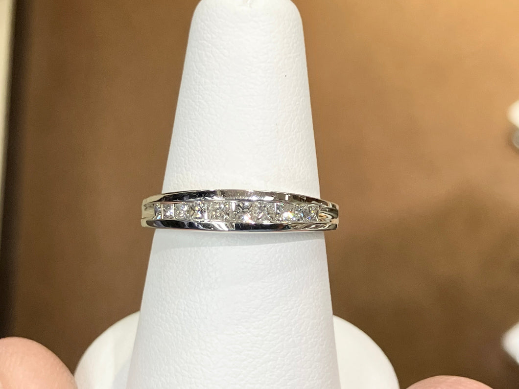 Natural Princess Cut Diamond White Gold Ring