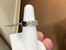 Cargar imagen en el visor de la galería, Natural Yellow Sapphire And Diamond Ring