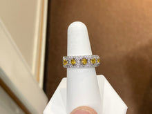 Cargar imagen en el visor de la galería, Natural Yellow Sapphire And Diamond Ring