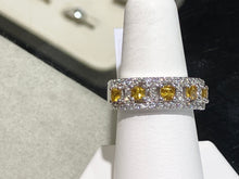 Cargar imagen en el visor de la galería, Natural Yellow Sapphire And Diamond Ring