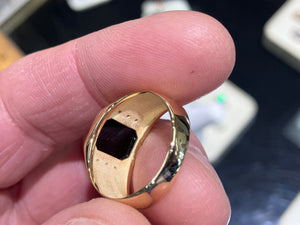 Gold Onyx And Diamond Ring