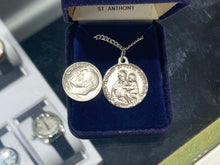 Load image into Gallery viewer, Saint Anthony And Saint Francis Silver Pendant And Chain