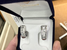 Load image into Gallery viewer, White Gold Natural Diamond Omega Back Earrings