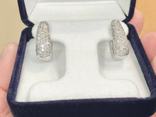 Cargar imagen en el visor de la galería, White Gold Pave Set Natural Diamond Earrings 1.67 Carats