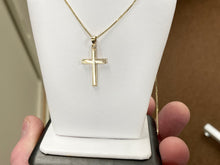 Load image into Gallery viewer, Gold Cross Pendant With 20 Inch Box Chain