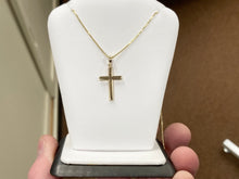 Charger l&#39;image dans la galerie, Gold Cross Pendant With 20 Inch Box Chain