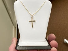 Load image into Gallery viewer, Gold Cross Pendant With 20 Inch Box Chain